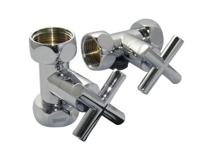 SMT8730SCH0510/2 Кран-Вентиль прямой, ручка крест, хром,  1"х3/4" г/г, 10 пар/кор