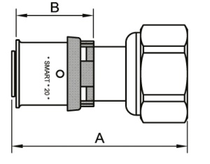 SMART SMT1660NY001604 S 16 x 1/2 F nut Прямой пресс - накидная гайка 150 штук в упаковке фото в интернет-магазине SMARTGRP
