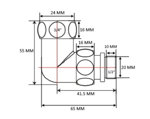 SG 771SCH0504 Уголок со сгоном и упором г/ш 3/4" х 1/2"  хромированный 20 пар/кор фото в интернет-магазине SMARTGRP