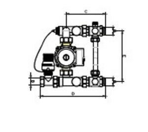 GIDRO FORCE GF189T0010 Насосно-смесительный узел для системы теплых полов. без насоса фото в интернет-магазине SMARTGRP