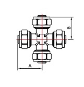 SMART SMT1610NY26262626 Cross 26 Соединительная крестовина, цанга 26, 30 штук в упаковке фото в интернет-магазине SMARTGRP