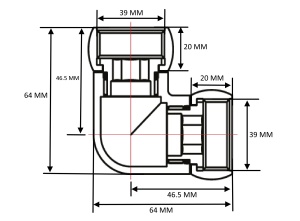 SMART 740SCH1212 Уголок гайка - гайка 1-1/4" х 1-1/4" для полотенцесушителей 20 пар/кор фото в интернет-магазине SMARTGRP