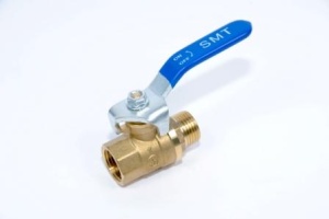 SMART 521H6610B Кран шаровый 1" наружняя - внутренняя резьба, синяя ручка, латунь, 50 штук в упаковке