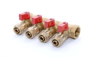 SMART SMT1833Н101604 1 х 16 х 4 Коллектор с шаровыми кранами, 4 выхода, 10 штук в упаковке